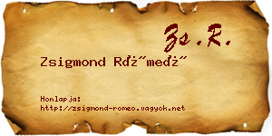 Zsigmond Rómeó névjegykártya